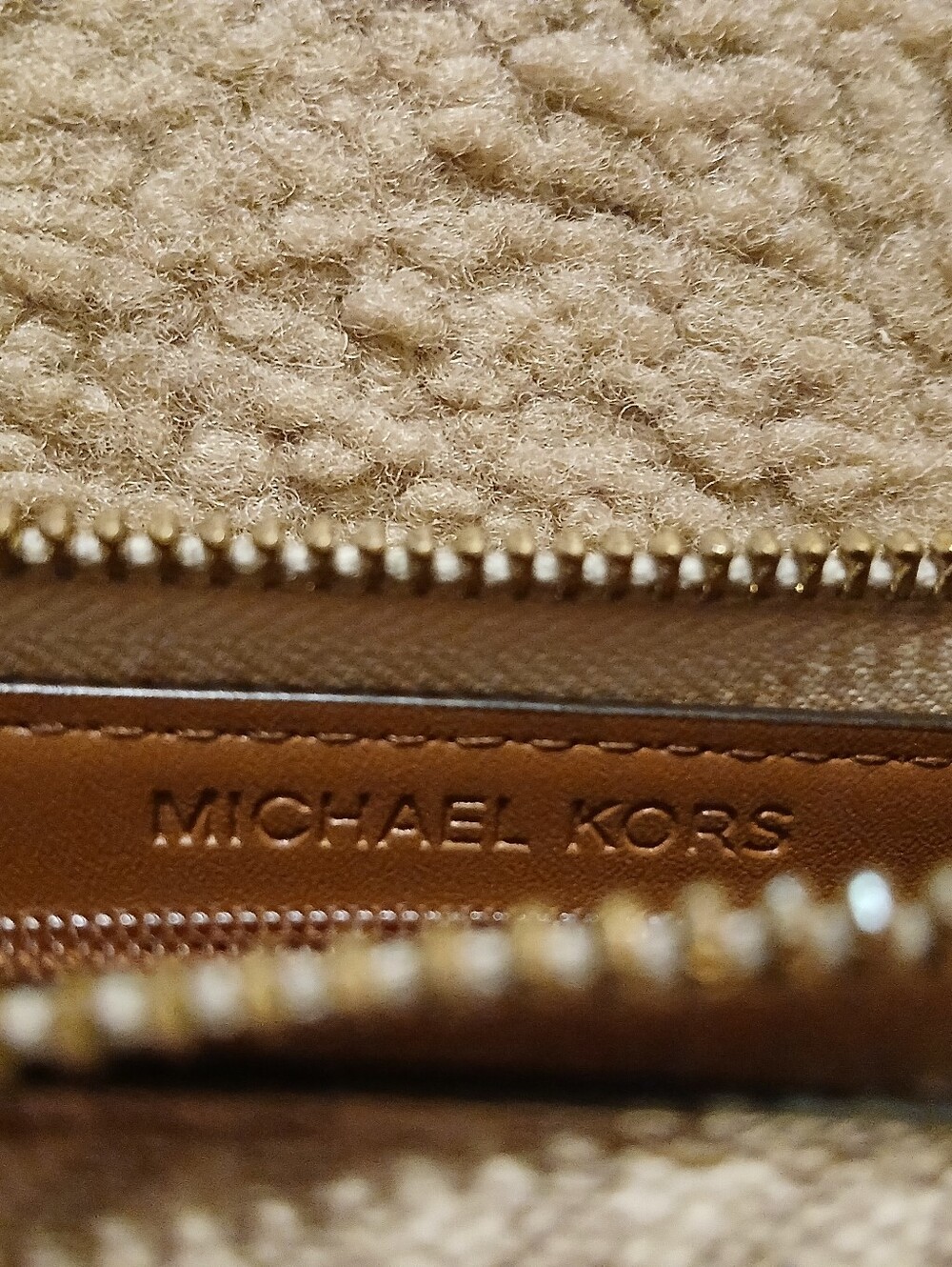 Michael Kors Beige Logo Zip Wallet - Picture 4 of 4